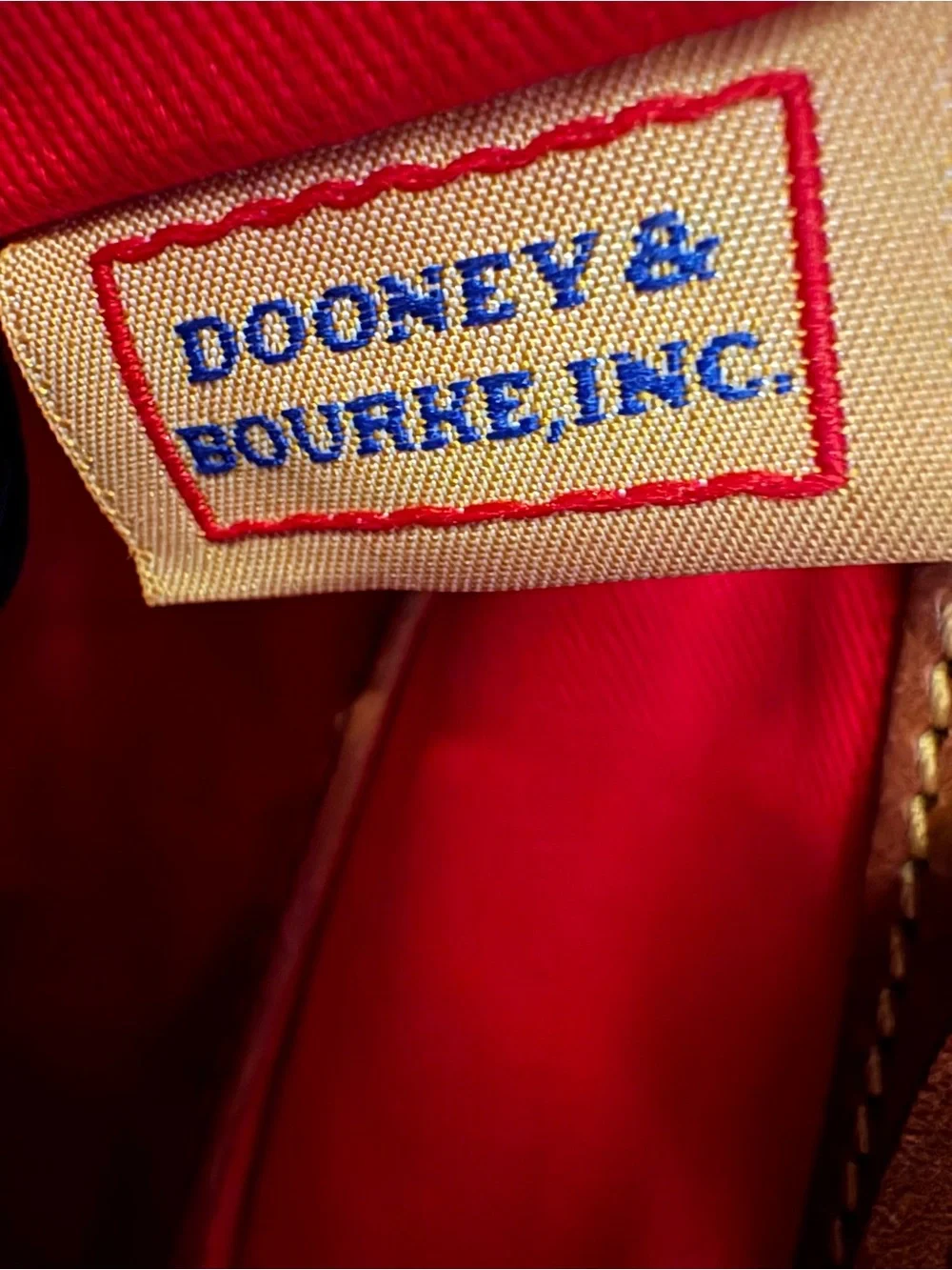 Dooney & Bourke Wilson Satchel Tangerine Orange Pebbled Leather Brown Trim Bag
